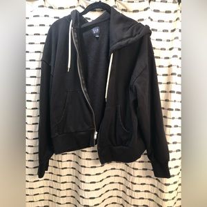 Black cropped sweatshirt large